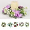 HELLORSO Artificial Hydrangea Candle Rings Wreaths,Summer Floral Candle Ring,Pillar Candle Holder Rings,Flower Candle Rings Wreath for Wedding Party Spring Home Table Centerpieces (White) view 4
