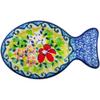 Polmedia Polish Pottery Tea Bag or Lemon Plate UNIKAT - Petal Dance Pattern Handmade in Boleslawiec Poland by Ceramika Artystyczna + Certificate of Authenticity view 1