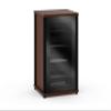 Salamander Designs Synergy Model 402, Single-Width AV Cabinet, Dark Walnut Black Glass with Black Posts view 1
