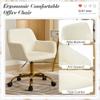 Homedraft Faux Fur 360Swivel Desk Chair, Height Adjustable Home Office Armchair with Golden Base for Teens Women Girls, Upholstery Computer Chair for Home Studios, Corduroy & Beige view 4