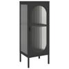 HEFZGDB Sideboard Black 15.7"x13.8"x41.3" Glass and Steel Sideboard Buffet Cabinet Kitchen cabinetStorage Cabinet Suitable for Kitchens, hallways and Dining Rooms. view 2