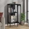HEFZGDB Sideboard Black 15.7"x13.8"x41.3" Glass and Steel Sideboard Buffet Cabinet Kitchen cabinetStorage Cabinet Suitable for Kitchens, hallways and Dining Rooms. view 3