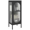 HEFZGDB Sideboard Black 15.7"x13.8"x41.3" Glass and Steel Sideboard Buffet Cabinet Kitchen cabinetStorage Cabinet Suitable for Kitchens, hallways and Dining Rooms. view 4