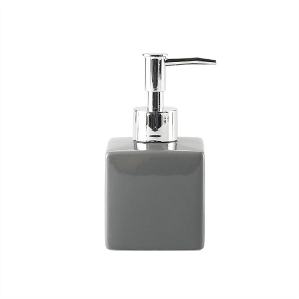 GLigeT Hand Soap Dispenser 250ml Small Ceramics Soap Dispenser Liquid Hand Soap Dispenser Square Ceramics Soap Dispenser Smooth for Bathroom, Kitchen, Commercia Soap Dispensor(Color:Gris)