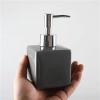 GLigeT Hand Soap Dispenser 250ml Small Ceramics Soap Dispenser Liquid Hand Soap Dispenser Square Ceramics Soap Dispenser Smooth for Bathroom, Kitchen, Commercia Soap Dispensor(Color:Gris) view 3