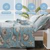 Coastal Quilt Set Full/Queen Size Ocean Themed Bedding Summer Beach Quilts Set Lightweight Reversible Bedspread Coverlets Seashell Starfish Seaweed Bed Spread Soft Home Bed Cover with 2 Pillow Shams view 2