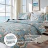 Coastal Quilt Set Full/Queen Size Ocean Themed Bedding Summer Beach Quilts Set Lightweight Reversible Bedspread Coverlets Seashell Starfish Seaweed Bed Spread Soft Home Bed Cover with 2 Pillow Shams view 3