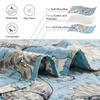Coastal Quilt Set Full/Queen Size Ocean Themed Bedding Summer Beach Quilts Set Lightweight Reversible Bedspread Coverlets Seashell Starfish Seaweed Bed Spread Soft Home Bed Cover with 2 Pillow Shams view 4