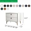 SUZEPER Solid Wood Nightstand with 2 Drawer Bedside Table,Modern Leather Side Table,with Sliding Drawer Metal Legs End Table,Mid Century Bed Side Table,for Bedroom Living Room Cabinet End Side Table view 2