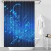 LFDSPYJE Shower Curtain Blue Musical Notes Waterproof Bath Curtain Modern Fabric Shower Curtain Set with 12 Hooks Heavy Duty Bathroom Curtain for Showers Bath Tubs 36-72 Inch view 3