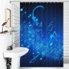 LFDSPYJE Shower Curtain Blue Musical Notes Waterproof Bath Curtain Modern Fabric Shower Curtain Set with 12 Hooks Heavy Duty Bathroom Curtain for Showers Bath Tubs 36-72 Inch view 4