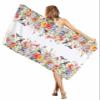 EwdeWwo Spring Floral Microfiber Beach Towel, Flowers Bird Watercolor Style 31" x 63" Bath Towel Quick Dry Sand Free Travel Pool Towels for Beach Chair, Sun-Bath, Camping, Vacation view 1
