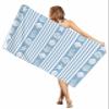 EwdeWwo Ocean Microfiber Beach Towel, Sea Shell Coral Starfish Stripes Blue 35" x 71" Bath Towel Quick Dry Sand Free Travel Pool Towels for Beach Chair, Sun-Bath, Camping, Vacation view 1