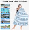 EwdeWwo Ocean Microfiber Beach Towel, Sea Shell Coral Starfish Stripes Blue 35" x 71" Bath Towel Quick Dry Sand Free Travel Pool Towels for Beach Chair, Sun-Bath, Camping, Vacation view 2
