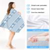 EwdeWwo Ocean Microfiber Beach Towel, Sea Shell Coral Starfish Stripes Blue 35" x 71" Bath Towel Quick Dry Sand Free Travel Pool Towels for Beach Chair, Sun-Bath, Camping, Vacation view 3