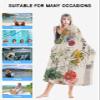 Vintage Microfiber Beach Towel, Plants Colourful Flowers Envelope Stamp 31" x 63" Bath Towel Quick Dry Sand Free Travel Pool Towels for Beach Chair, Sun-Bath, Camping, Vacation view 2