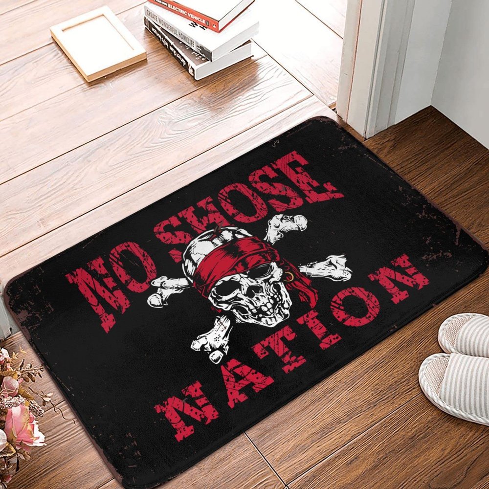 Summer Floor Mat No Shoes Pirate Doormat Entrance Mat Outdoor Door Mats Outdoor Funny(Size:40X60CM)