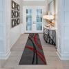 LHOMKCV Wavy Lines Runner Rug, 2.6x10ft, Black, Red and Gray Swirl Circle Geometric Print Hallway Rugs, Modern Contemporary Neutral Throw Carpet, Soft Non-Slip Thin Floor Mat for Entry Laundry Kitchen view 2