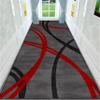 LHOMKCV Wavy Lines Runner Rug, 2.6x10ft, Black, Red and Gray Swirl Circle Geometric Print Hallway Rugs, Modern Contemporary Neutral Throw Carpet, Soft Non-Slip Thin Floor Mat for Entry Laundry Kitchen view 3