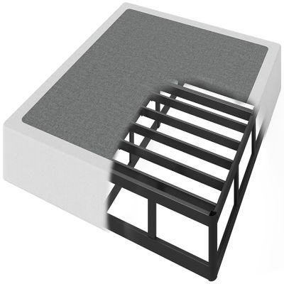 OSASET Full Size Box Spring, 7 Inch Full Size Box Spring Only, 3000 lbs Heavy Duty Metal Frame Mattress Foundation with Fabric Cover, Easy Assembly-Noise Free