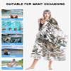 Owls Microfiber Beach Towel, Retro Envelope Stamp Flower Leaves 31" x 63" Bath Towel Quick Dry Sand Free Travel Pool Towels for Beach Chair, Sun-Bath, Camping, Vacation view 2