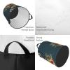 Xmas Gift Deer Laundry Hamper Waterproof Laundry Basket Waterproof Circular Dirty Clothes Hamper with Handle Collapsible Washing Bin Storage Basket for Clothes and Toys view 4