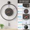 30.720 Inch Large Modern Decorative Wall Clocks for Living Room,Big Metal Minimalist 3D Arabic Numeral Dial,Farmhouse Pendulum Wall Clock With Elegant Walnut Pointers for Office,Dining Room Decor view 2