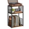 VASAGLE Record Player Stand, 3-Tier Side Table, Vinyl Record Storage up to 100 Albums, End Table for Living Room, Bedroom, Rustic Brown ULET275K01 view 1
