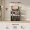 VASAGLE Record Player Stand, 3-Tier Side Table, Vinyl Record Storage up to 100 Albums, End Table for Living Room, Bedroom, Rustic Brown ULET275K01 view 4