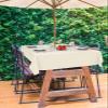 Lsrtoss Cream Outdoor Tablecloth with Umbrella Hole & Zipper, Modern Pure Beige Rectangle Tablecloth 60x102 Inch, Patio Table Cover Waterproof Table Cloth for Picnic/Party view 3