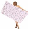 EwdeWwo Spring Microfiber Beach Towel, Nature Pink and Purple Butterfly Watercolor Style 31" x 63" Bath Towel Quick Dry Sand Free Travel Pool Towels for Beach Chair, Sun-Bath, Camping, Vacation view 1