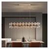 INTRIXX Modern Luxury Restaurant Chandelier Smoke Gray Crystal Design Lustre Long Hanging Lamps Indoor Dining Room Table Bar Rectangle L,Crystal Chandelier view 2
