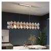INTRIXX Modern Luxury Restaurant Chandelier Smoke Gray Crystal Design Lustre Long Hanging Lamps Indoor Dining Room Table Bar Rectangle L,Crystal Chandelier view 3