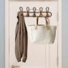 Coat Rack Clothes Hooks Wall Decoration Practical Holder Clothes Hanger Rattan for Suit Scarf Jackets Shirt Tops, 5 Hooks view 4