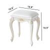 SUZEPER Victorian Style Vanity Stool for Makeup,Round/Rectangular Makeup Stool Cute Accent Stool,Vintage Vanities & Vanity Bench Seat Bathroom Stool Chair,17 Inch view 3