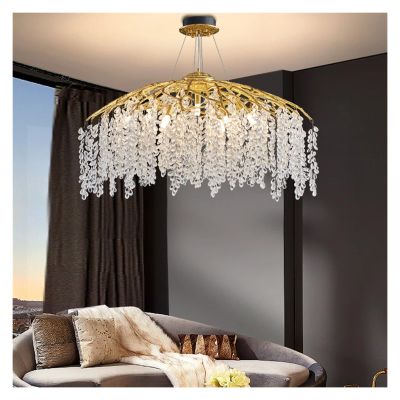 INTRIXX Designer Dining Room Chandelier Crystal Grape Chandelier Luxury LED Living Room Indoor French Fixtures,Crystal Chandelier