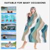 Abstract Microfiber Beach Towel, Modern Geometric Ombre Turquoise Brown Ocean Wave Stripe 31" x 63" Bath Towel Quick Dry Sand Free Travel Pool Towels for Beach Chair, Sun-Bath, Camping, Vacation view 2