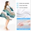 Abstract Microfiber Beach Towel, Modern Geometric Ombre Turquoise Brown Ocean Wave Stripe 31" x 63" Bath Towel Quick Dry Sand Free Travel Pool Towels for Beach Chair, Sun-Bath, Camping, Vacation view 3