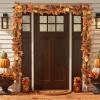 Artificial Fall Maple Leaves Garland Hanging Vine 6Ft Fake Pumpkin Pine Berries Autumn Decoration Garland Decor for Fireplace Home Doorway Party Indoor Outdoor view 2