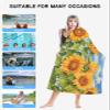 EwdeWwo Summer Microfiber Beach Towel, Retro Nature Botanical Sunflowers 35" x 71" Bath Towel Quick Dry Sand Free Travel Pool Towels for Beach Chair, Sun-Bath, Camping, Vacation view 2
