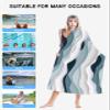 EwdeWwo Abstract Microfiber Beach Towel, Modern Geometric Ombre Blue Gray Ocean Wave Stripe 35" x 71" Bath Towel Quick Dry Sand Free Travel Pool Towels for Beach Chair, Sun-Bath, Camping, Vacation view 2