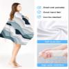EwdeWwo Abstract Microfiber Beach Towel, Modern Geometric Ombre Blue Gray Ocean Wave Stripe 35" x 71" Bath Towel Quick Dry Sand Free Travel Pool Towels for Beach Chair, Sun-Bath, Camping, Vacation view 3