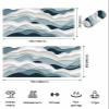 EwdeWwo Abstract Microfiber Beach Towel, Modern Geometric Ombre Blue Gray Ocean Wave Stripe 35" x 71" Bath Towel Quick Dry Sand Free Travel Pool Towels for Beach Chair, Sun-Bath, Camping, Vacation view 4