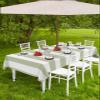 Lsrtoss Sage Green Striped Outdoor Tablecloth with Umbrella Hole & Zipper, Farmhouse Rectangle Tablecloth 60x84 Inch, Modern Sage Green White Stripes Patio Table Cover Waterproof Table Cloth view 4