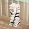 Rotating Invisible Bookshelf Tower 360 Display Metal Spine Revolving Bookcase Floor Standing Modern Spiral Book Organizer Storage Rack for Small Space view 3