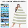 EwdeWwo Stripes Microfiber Beach Towel, Sage Green and White Stripes 35" x 71" Bath Towel Quick Dry Sand Free Travel Pool Towels for Beach Chair, Sun-Bath, Camping, Vacation view 2