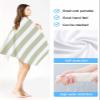 EwdeWwo Stripes Microfiber Beach Towel, Sage Green and White Stripes 35" x 71" Bath Towel Quick Dry Sand Free Travel Pool Towels for Beach Chair, Sun-Bath, Camping, Vacation view 3