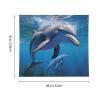 HJTRW Tapestry Wall Hanging 60 X 51 Inch Tapestry For Bedroom Funny Dolphin Sea Animal Wall Tapestry Wall Art Modern Wall Blanket Dorm Tapestries Poster Banner For Living Room Home Decor view 2