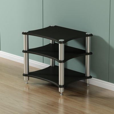 Floor-Standing AV Media Stand Record Player Stand Entertainment Center Stereo Components Storage Cabinet Audio Rack Tower Open Storage Wooden Shelf for Home/Office/Theater(Color:B,Size:3-Tier)