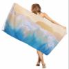 EwdeWwo Ocean Sea Microfiber Beach Towel, Summer Blue Beach Sand Waves 31" x 63" Bath Towel Quick Dry Sand Free Travel Pool Towels for Beach Chair, Sun-Bath, Camping, Vacation view 1
